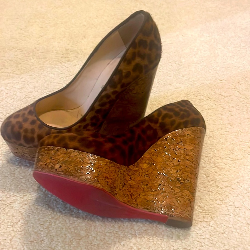 Leopard Louboutin platforms